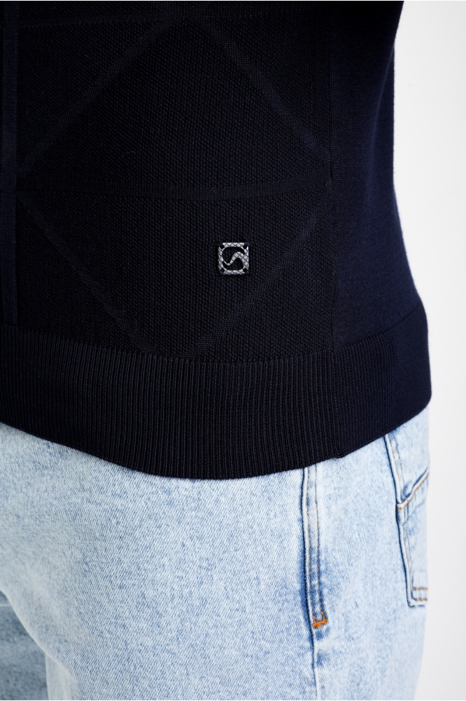 GESTRUCTUREERD T SHIRT 155510 301 navy